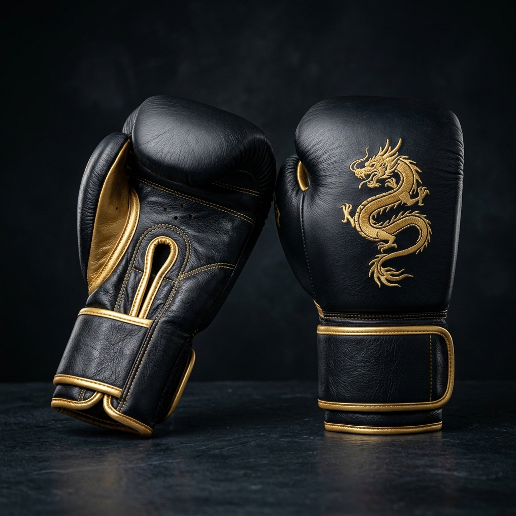 Professional Boxing Gloves - Black/Gold